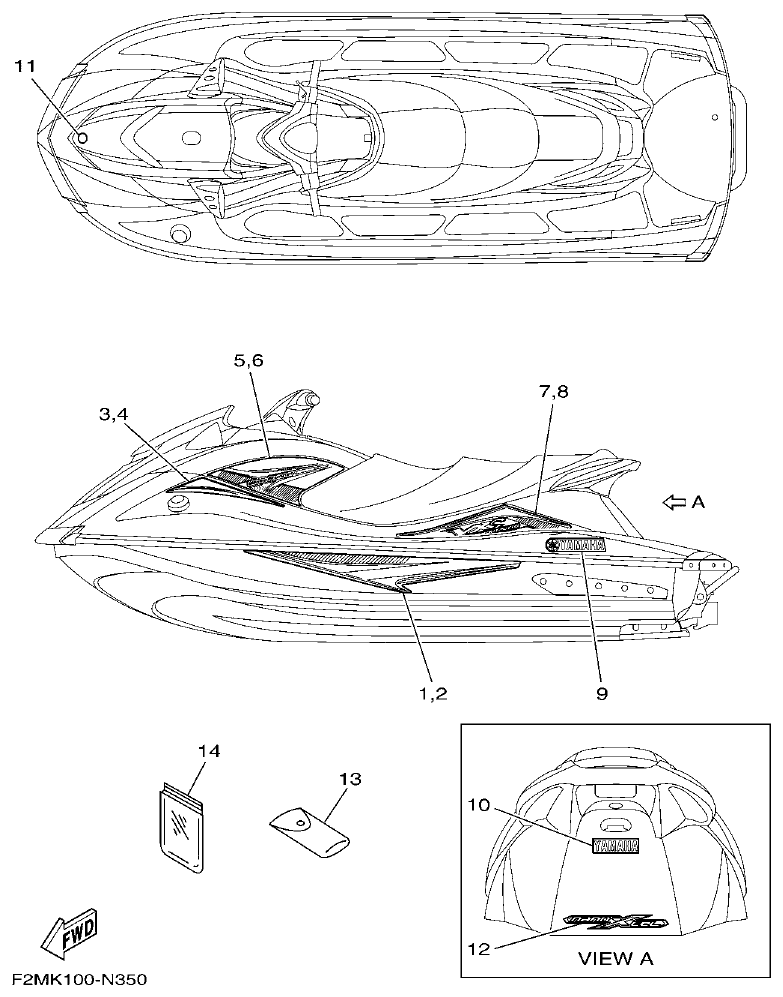 Yamaha F2ML GRAPHICS parts diagram